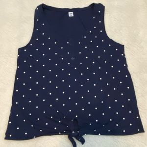 Old Navy Button Down Tie Bottom Tank